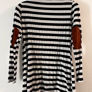 Black and white striped cardigan